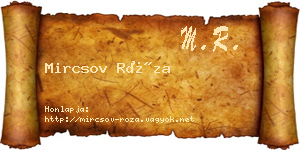 Mircsov Róza névjegykártya
