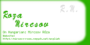roza mircsov business card